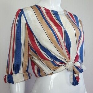 Vintage 80's Koret Striped Long Sleeve Blouse